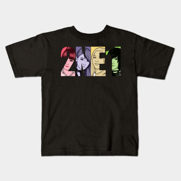 Tooniefied 2NE1 V2 Kids T-Shirt by Tooniefied